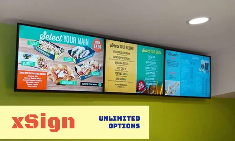 xSign &mdash; restaurant menu boards, unlimited options